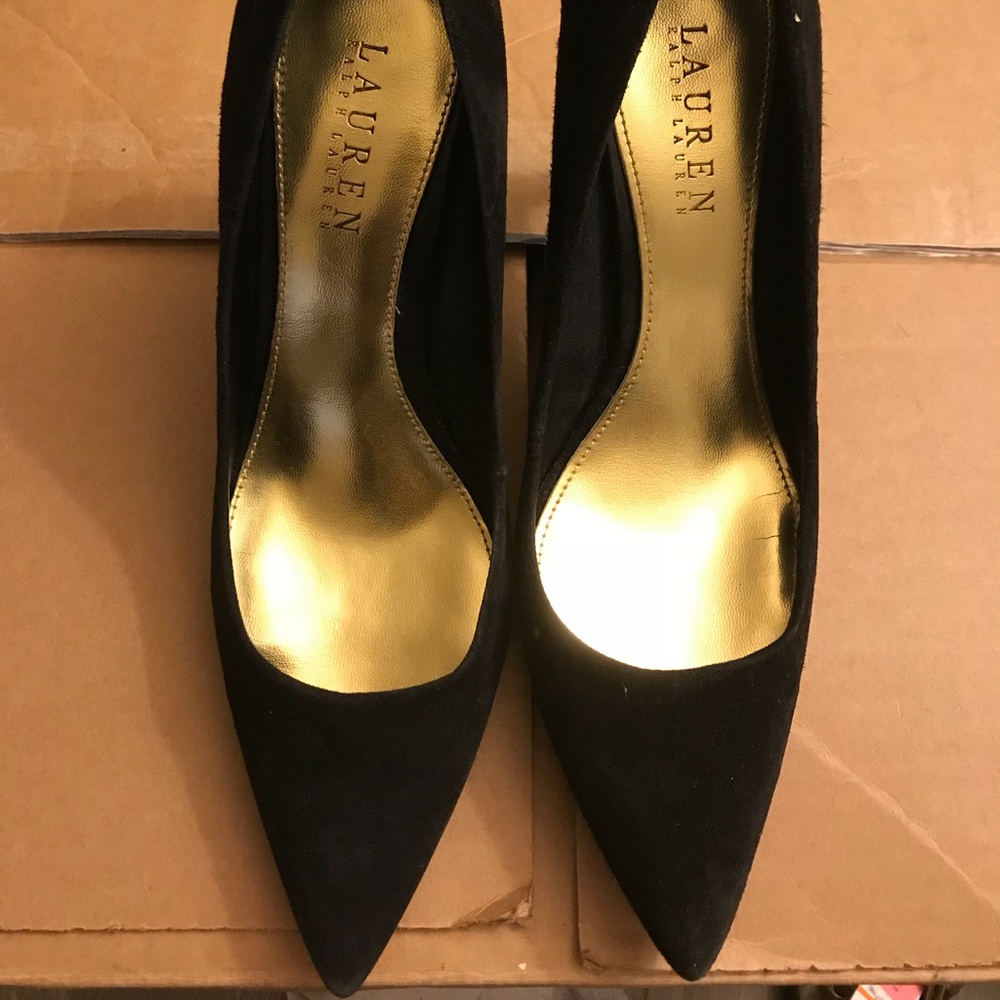 Ralph Lauren Black Suede Pumps